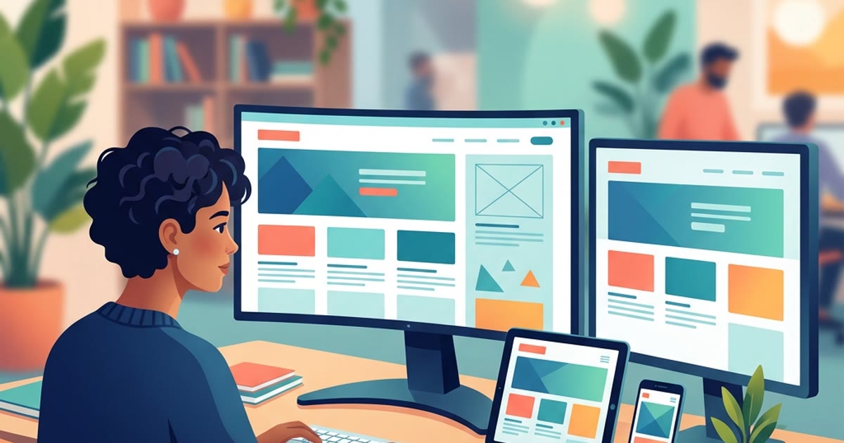 Ilustrasi pembuatan website profesional untuk bisnis di Klaten dengan tampilan responsif.