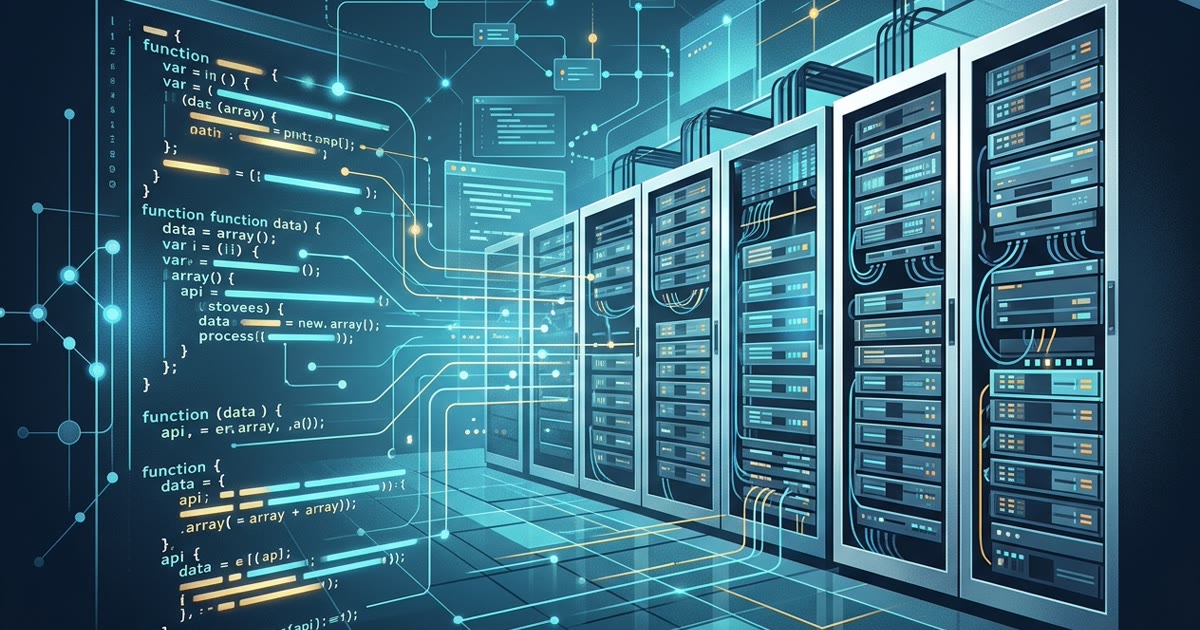 Ilustrasi server dan panel kontrol hosting Laravel untuk performa web