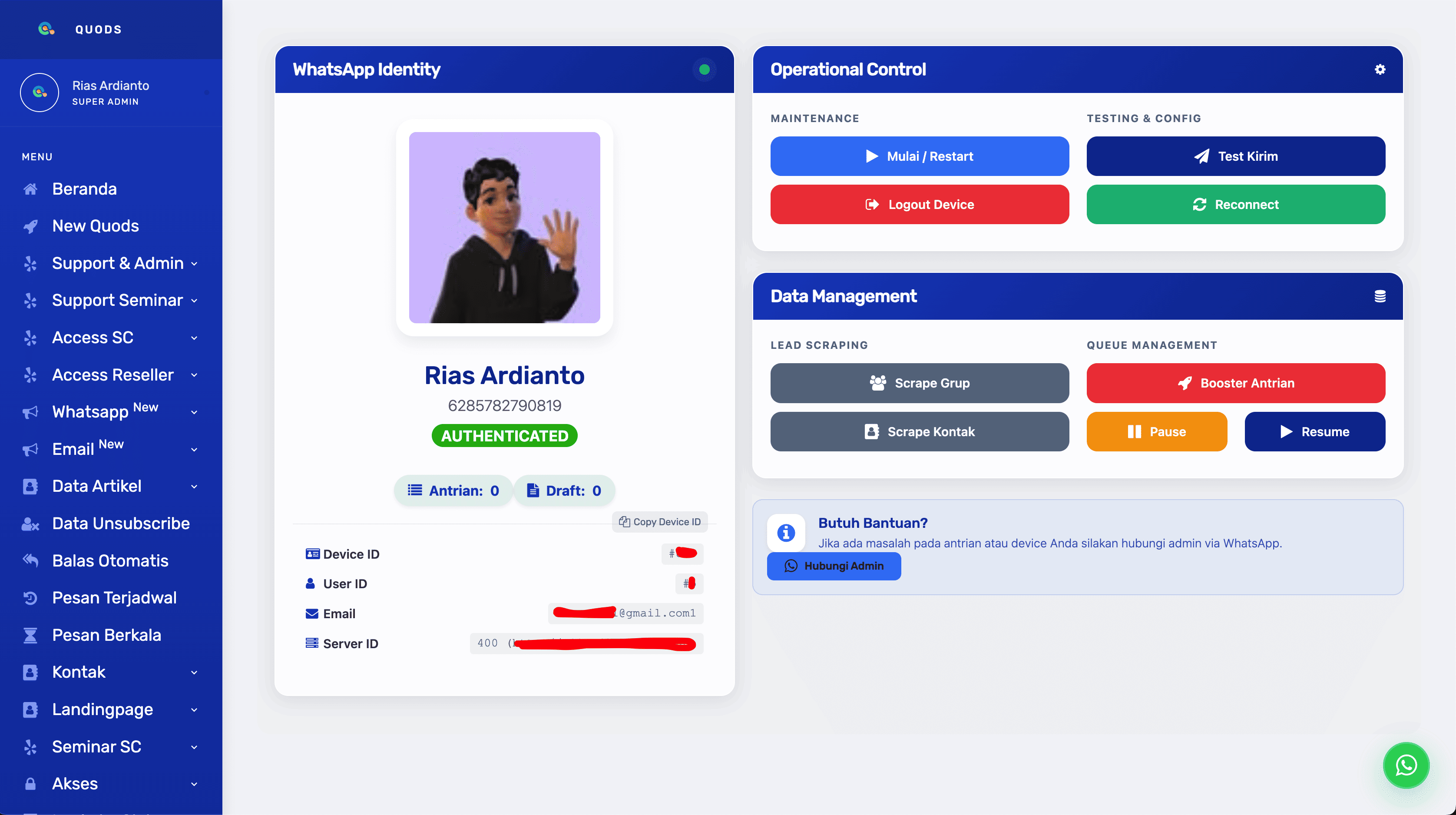 Quods CRM: All-in-One WhatsApp Marketing & Customer Service Automation Platform