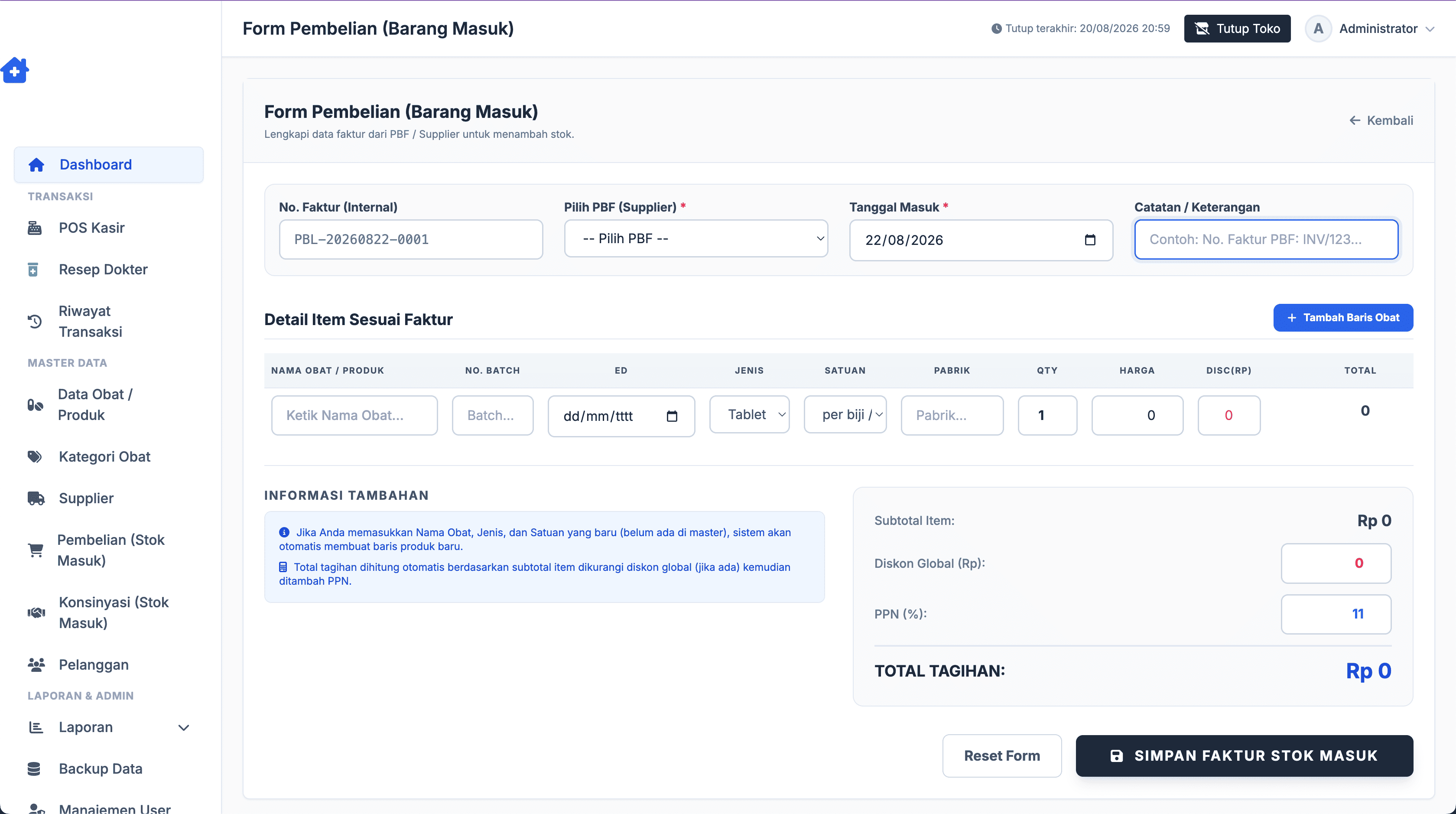 Aplikasi Apotek Custom: Cloud-Based Pharmacy Management & POS System