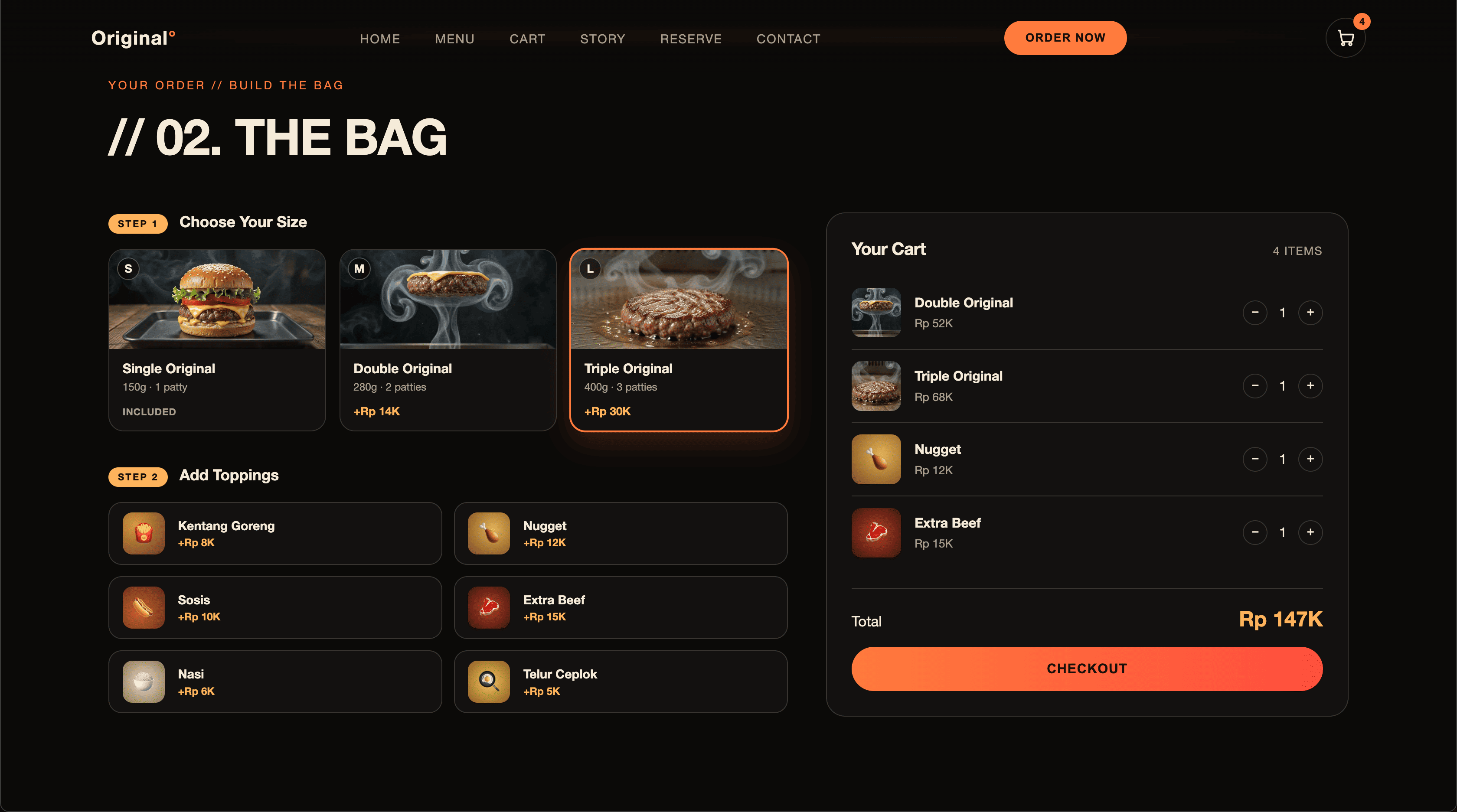 Immersive 3D Interactive Burger Menu, Catalog & SEO-Optimized E-Commerce Template