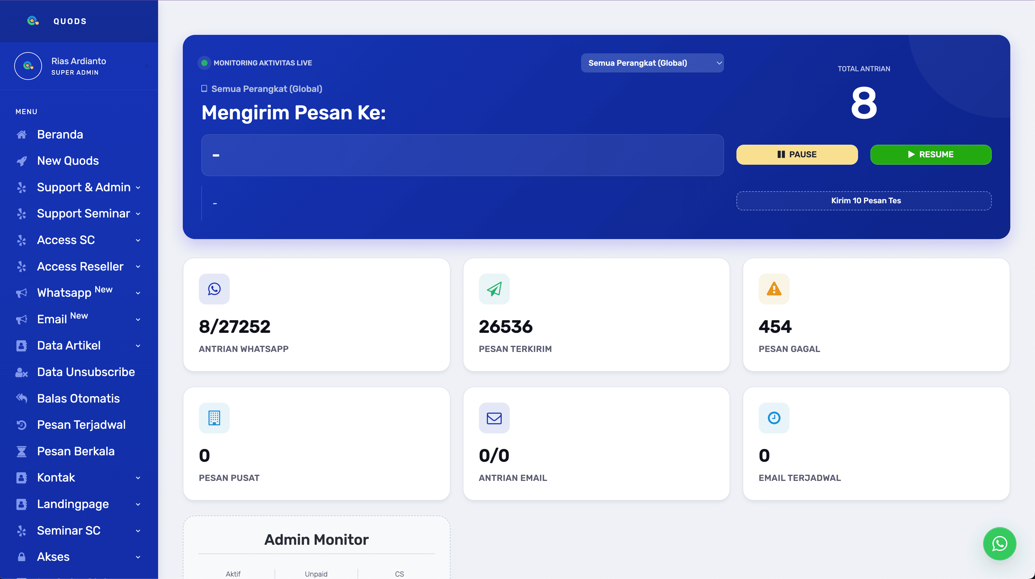 Quods CRM: All-in-One WhatsApp Marketing & Customer Service Automation Platform