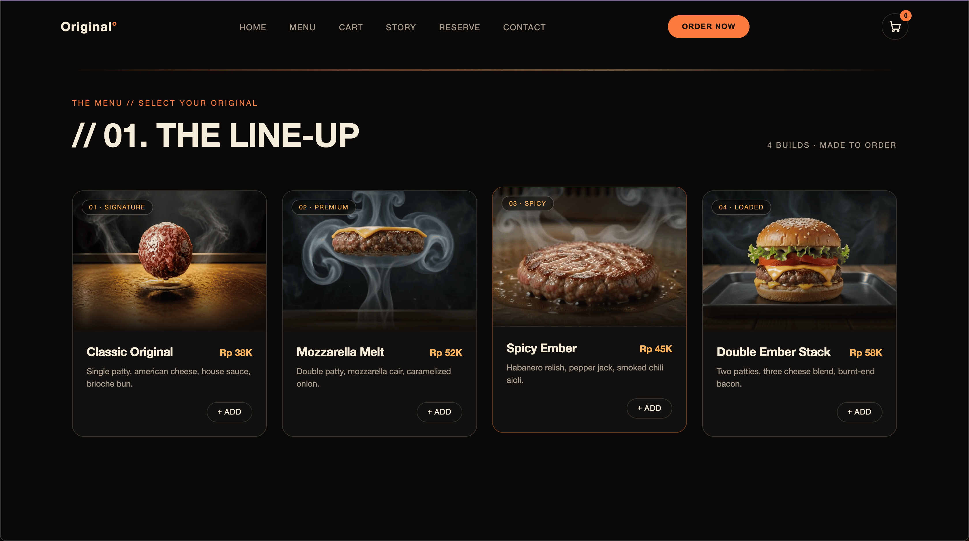 Immersive 3D Interactive Burger Menu, Catalog & SEO-Optimized E-Commerce Template